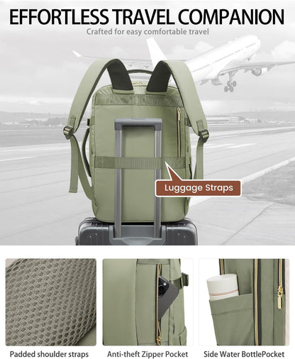 40L Travel Backpack for Women, Carry On Bag Flight Approved, Waterproof Backpacks with 3 Packing Cubes, Weekender Personal Item Backpack for Airplane Travel Essentials, TSA Approved