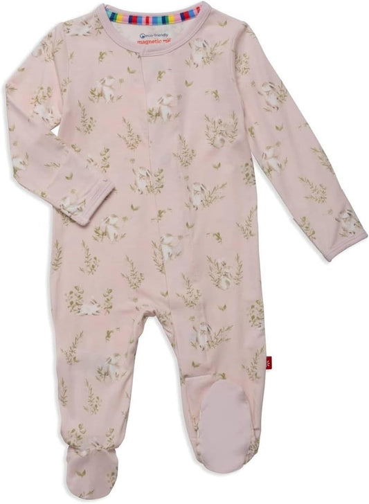 Magnetic Me Girls Modal Magnetic Baby Footie Pajamas | Silky Soft Modal Fabric | Baby Sleepers Available Sizes PRE - 24M
