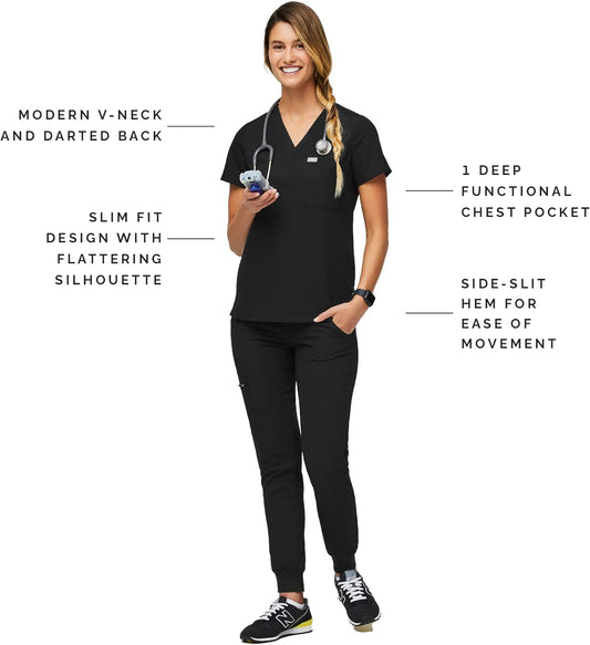 FIGS Catarina Scrub Tops for Women — Classic Fit, 1 Pocket, Four-Way Stretch, Anti-Wrinkle