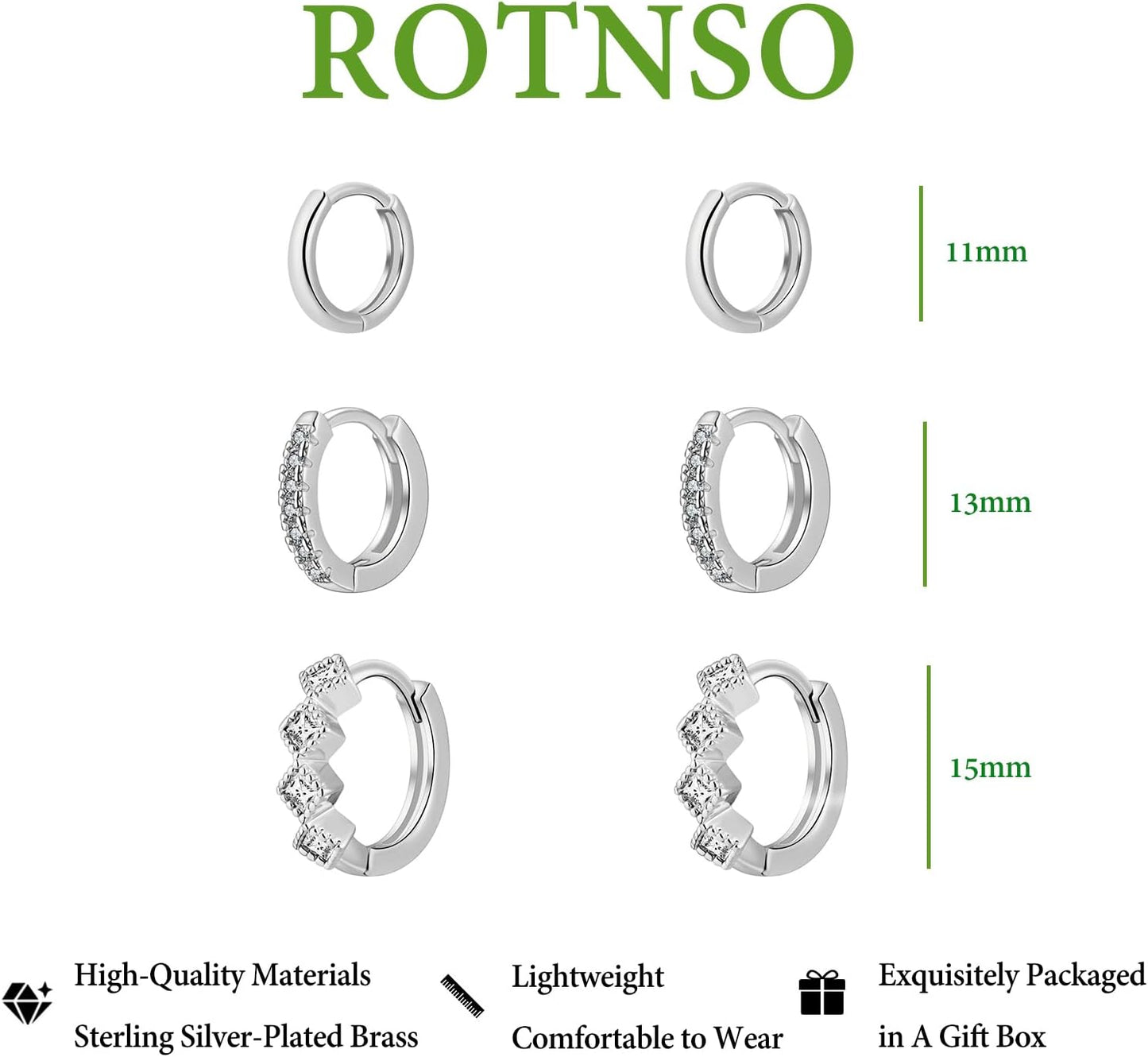 Gold Hoop Earrings Set for Women Trendy, 14K Gold Plated Chunky Hypoallergenic Small Diamond Cartilage Hoops Cute Cubic Zirconia Dangle Stud Earrings Jewelry Gifts