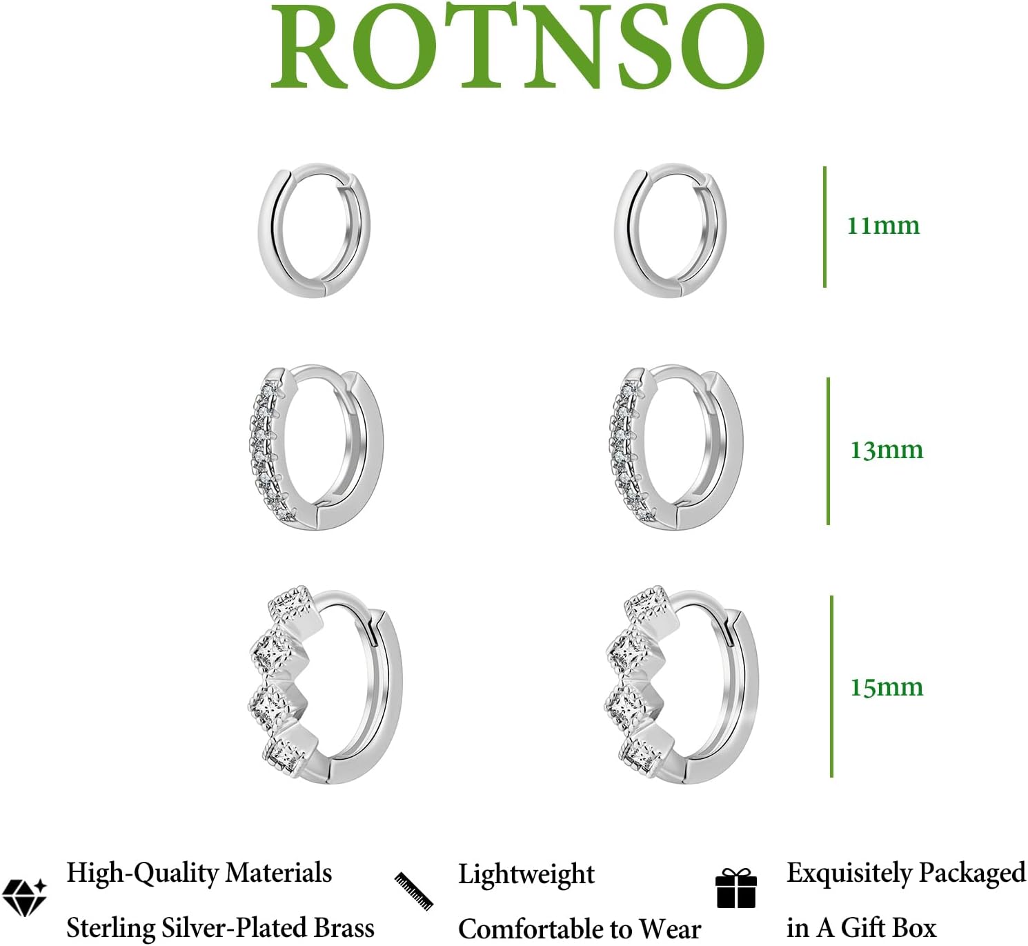 Gold Hoop Earrings Set for Women Trendy, 14K Gold Plated Chunky Hypoallergenic Small Diamond Cartilage Hoops Cute Cubic Zirconia Dangle Stud Earrings Jewelry Gifts
