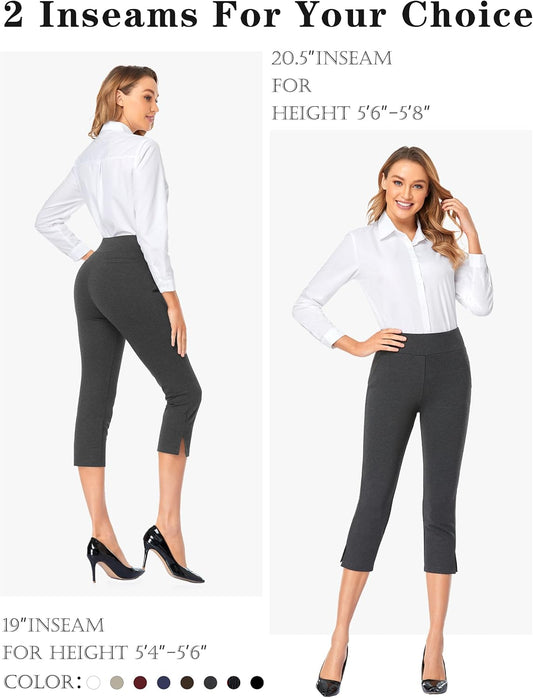 Tapata Women's Capri Dress Pants 19"/20.5" Stretch High-Waist Crop Office Work Pants Summer Casual Capris Slacks Yoga