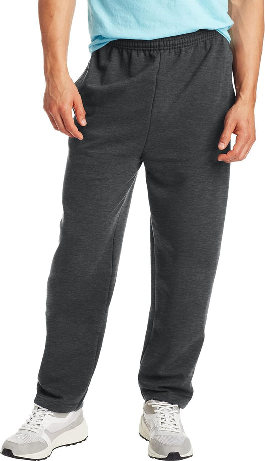Hanes, EcoSmart Fleece Sweats for Men, Open Bottom Sweatpants, 30.5"