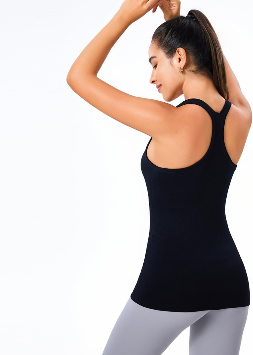 Evercute 1/2/3 Pack Workout Tank Tops for Women with Built in Bra Racerback Yoga Sleeveless Top Camisole Athletic Gym Tops