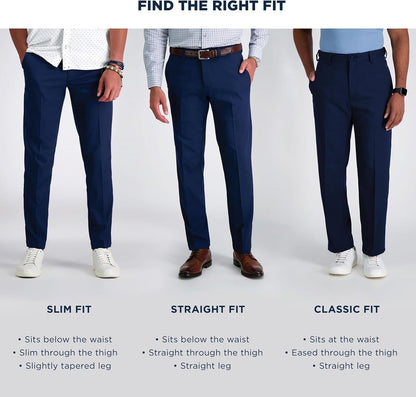 Haggar Men's Cool 18 Pro Slim Fit Flat Front Dress Casual Stretch Golf Pant