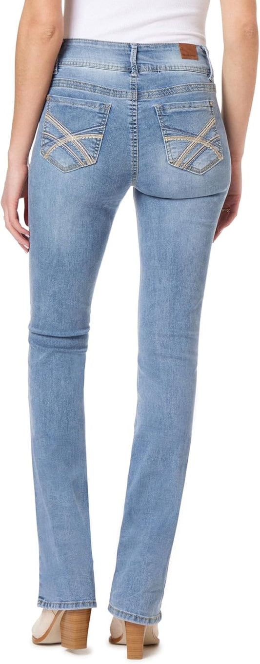 WallFlower Luscious Curvy Bootcut Jeans for Women Mid-Rise Insta Stretch Denim, Size Inclusive Juniors Jeans, Sizes 0 to 24