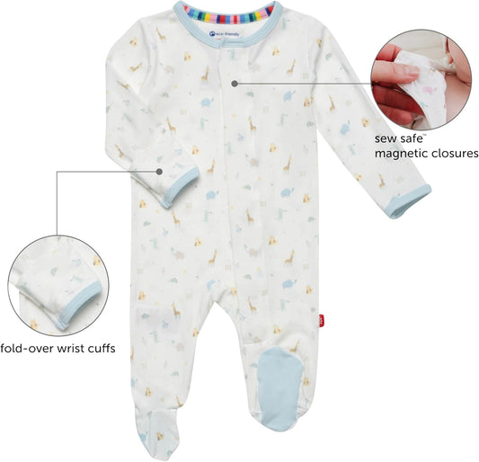 Magnetic Me Girls Modal Magnetic Baby Footie Pajamas | Silky Soft Modal Fabric | Baby Sleepers Available Sizes PRE - 24M