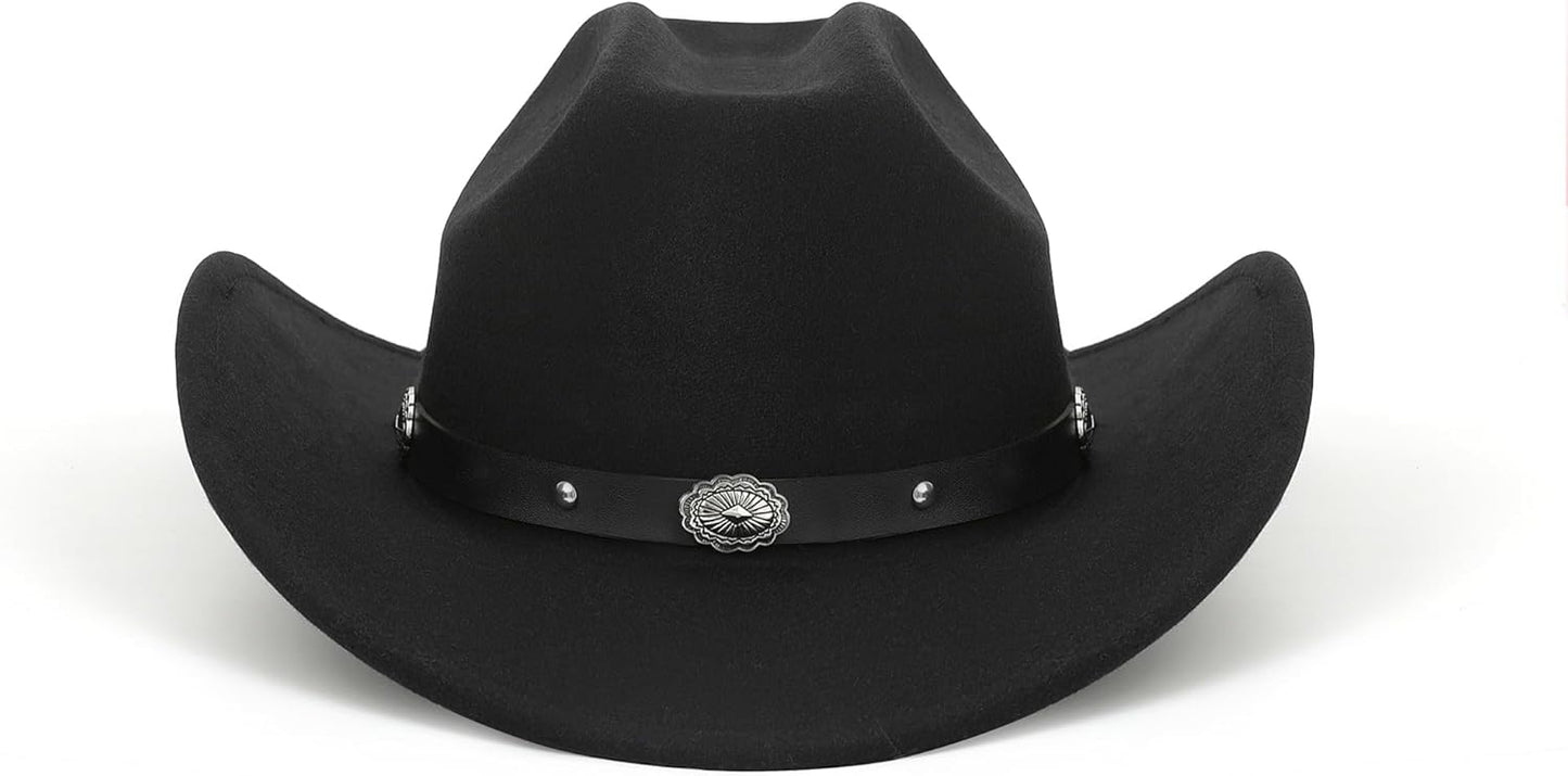Glitter Silver Black Cowboy Hats for Women - Western Sparkly Rhinestone Cowgirl Hat for Ladies Size M-L