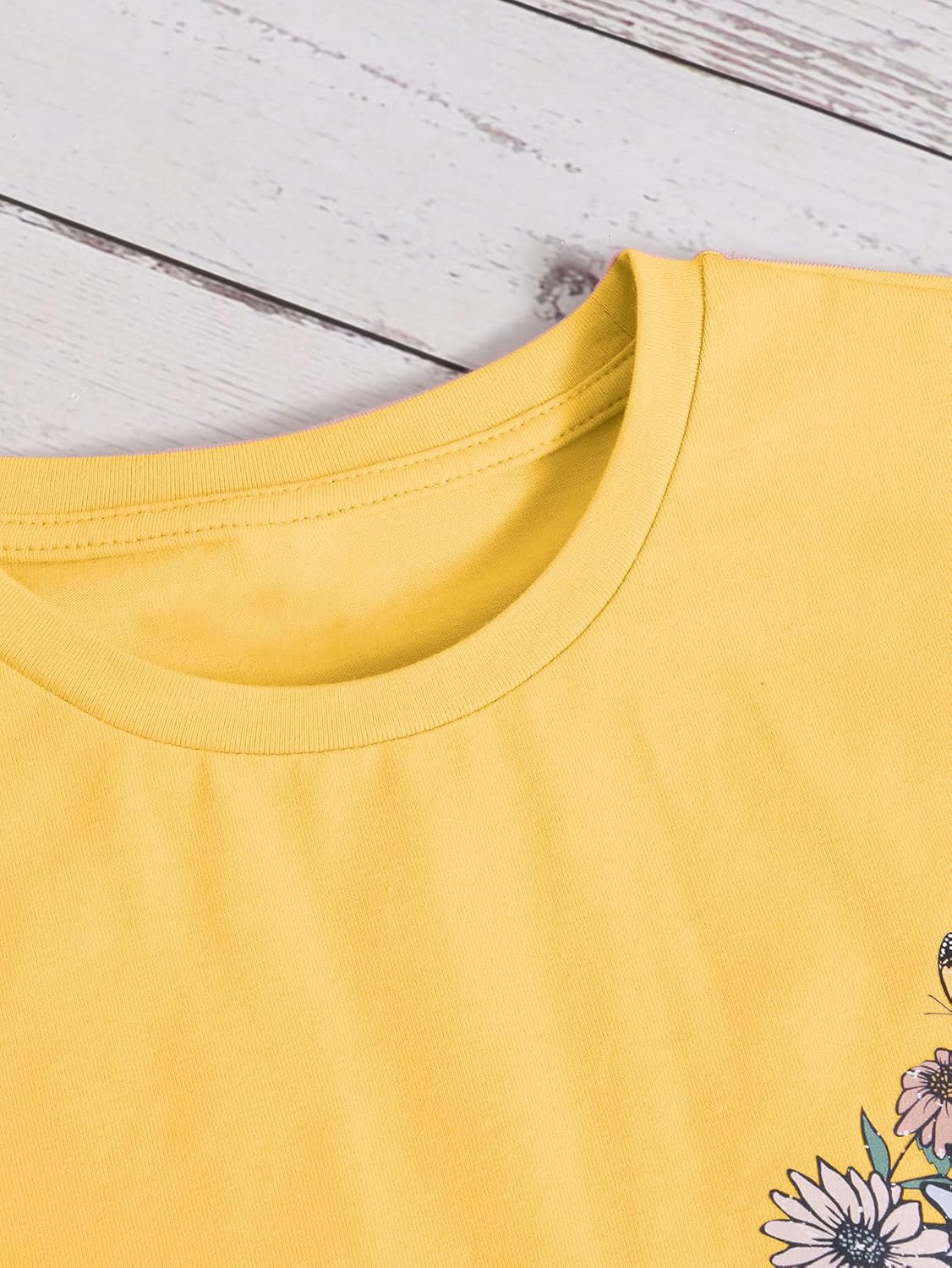 OYOANGLE Girl's Cute Graphic Casual Round Neck Short Sleeve Tee Shirt Tops