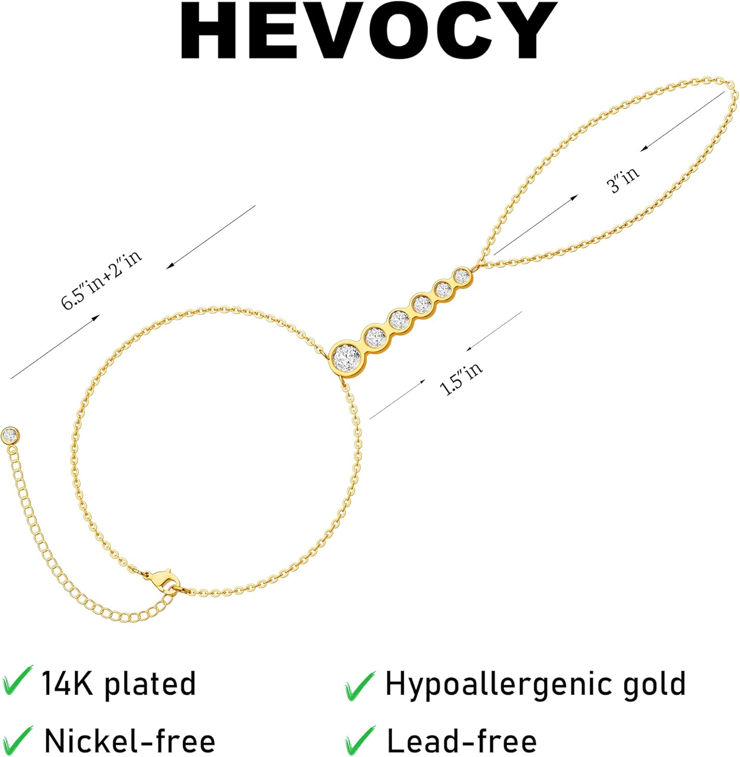 Hand Chain Bracelet for Women: Dainty 14k Gold Silver Plated Ring Chain Bracelets for Women Trendy Jewelry for Wedding Prom Birthday Gifts for Women