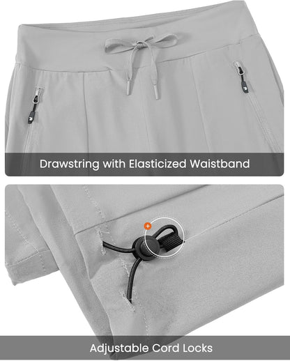 TBMPOY Women's Hiking Pants Lightweight Water Resistant Travel Joggers Quick Dry Outdoor Athletic Pants Zipper Pockets