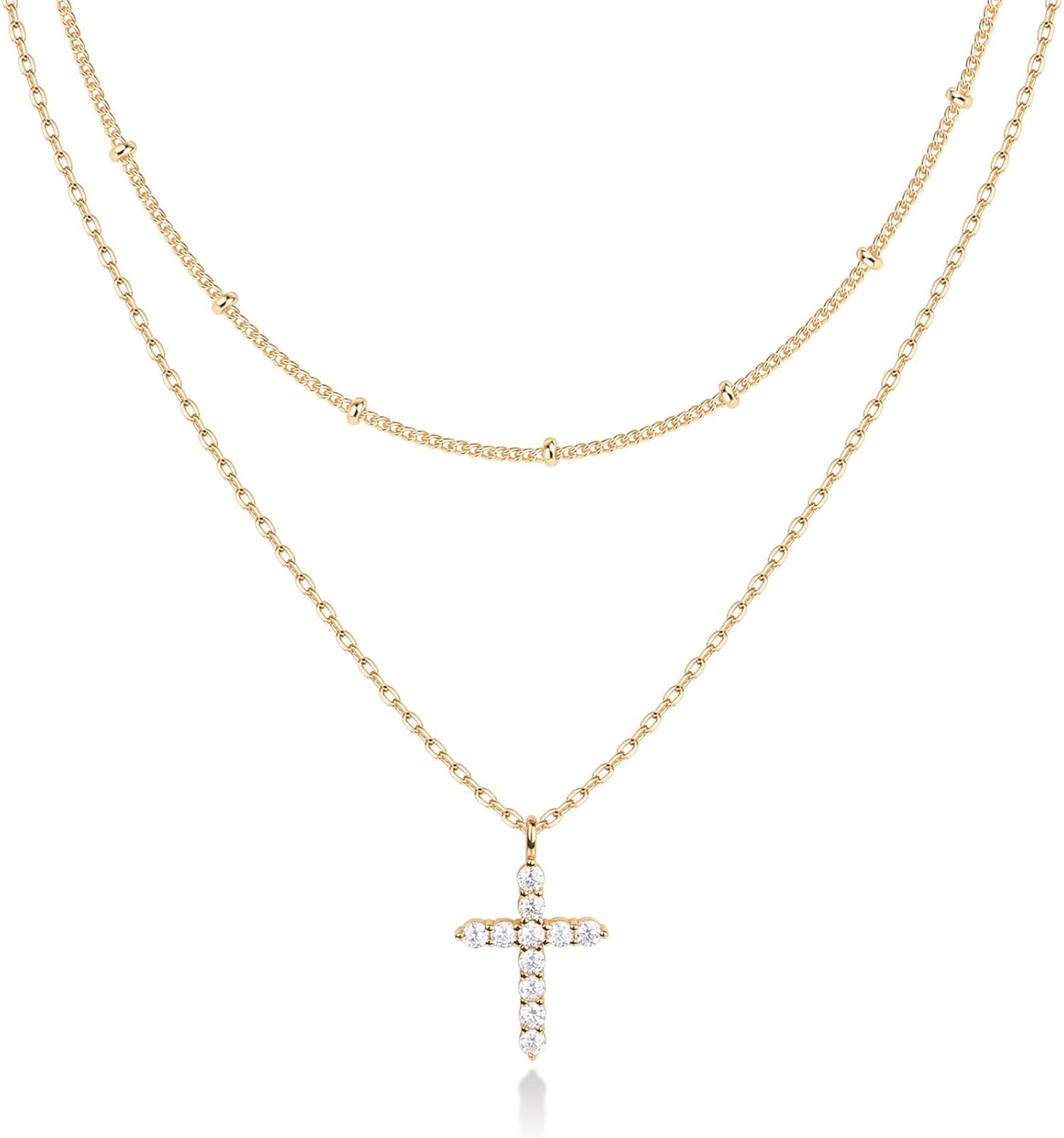 PAVOI 14K Gold Plated Layering Necklaces | Stylish Minimalist Design Pendant Necklaces | Butterfly, Heart, Lock, Evil Eye, Coin, Lightning Bolt, Circle, Cross Pendants for Women
