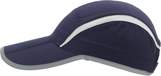 Connectyle Foldable Mesh Sports Cap with Reflective Stripe Breathable Sun Runner Cap