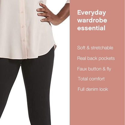 No Nonsense Classic Denim Leggings-Jeggings for Women with Real Back Pockets, High Waisted Stretch Jeans
