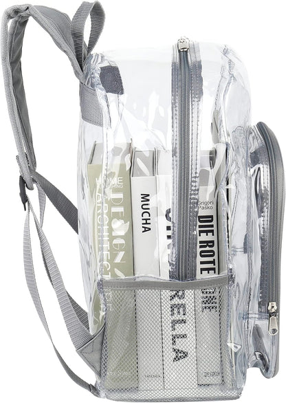 JOMPARO Heavy Duty Transparent Clear Backpack See Through Plastic Backpacks for School,Sports,Work,Security,Stadium,College