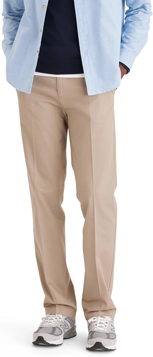 Dockers Men's Straight Fit Signature Lux Cotton Stretch Khaki Pant-Creased