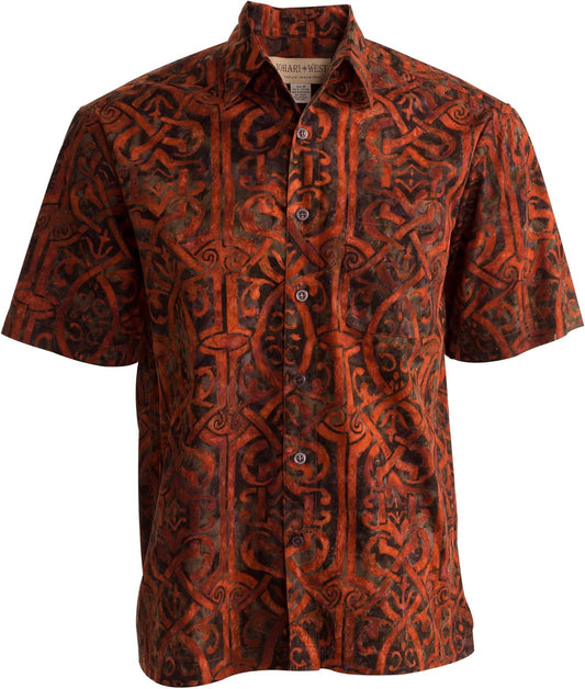 Celtic Dawn Tropical Hawaiian Batik Cotton Shirt