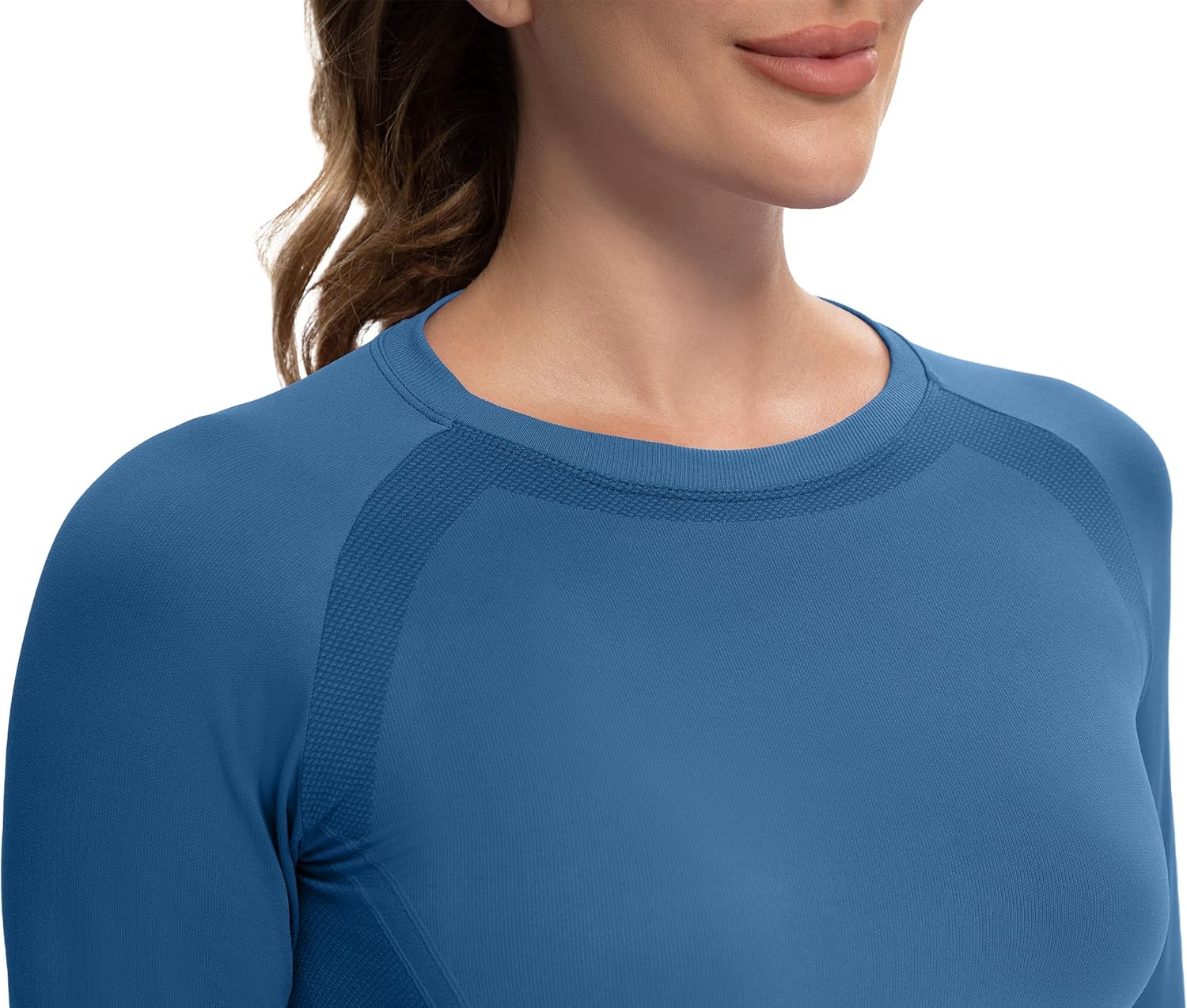 MathCat Long Sleeve Workout Tops for Women, Gradient Running Athletic Shirts, Seamless Breathable Tops with Thumb Holes