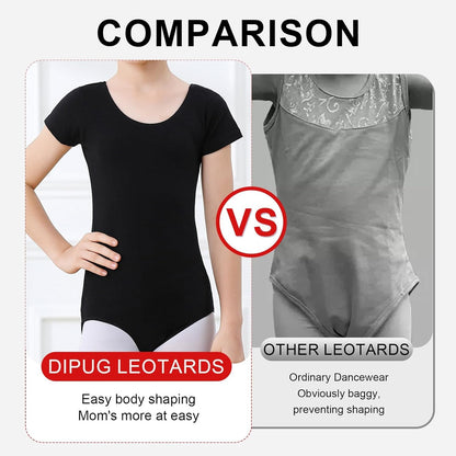DIPUG Leotards for Girls Leotard Toddler Short Sleeve Crisscross Back