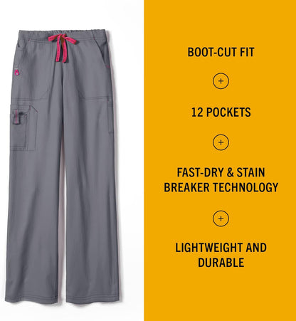 Cross-Flex Women's Boot Cut Cargo Scrub Pant