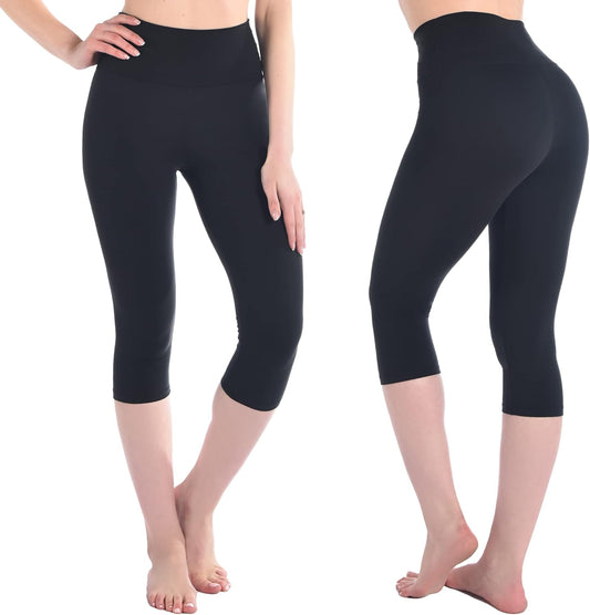 CADITEX High Waisted Capri Leggings for Women,Buttery Soft Workout Gym Pattern Yoga Pants