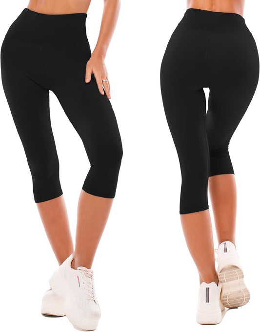 SINOPHANT High Waisted Leggings for Women - Full Length Capri Buttery Soft Yoga Pants for Workout Athletic