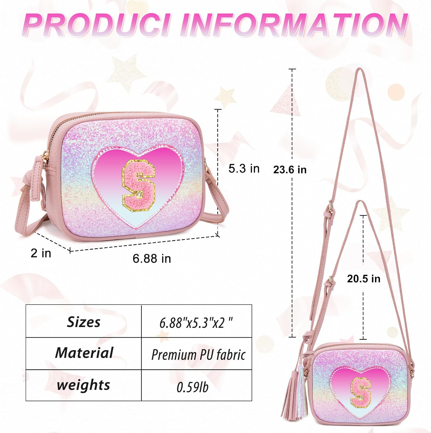3 4 5 6 7 8 Year Old Girl Birthday Gifts Initial Toddler Girl Purse Kids Purse Toddler Girls Gift Heart Purse