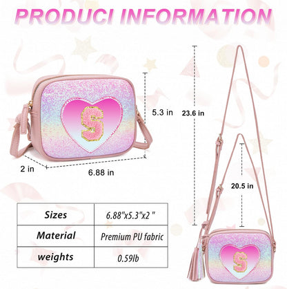 3 4 5 6 7 8 Year Old Girl Birthday Gifts Initial Toddler Girl Purse Kids Purse Toddler Girls Gift Heart Purse
