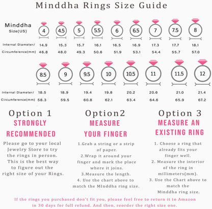 MINDDHA 14K Gold/White Gold Plated Infinity Eternity Band - Cubic Zirconia Ring for Wedding/Silver Rings, Gold Rings for Women - 2mm Band Size 4-12