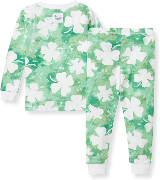 Burt's Bees Baby Girls' 2-Piece Long Sleeve Tee and Pants Organic Cotton Pajama Set