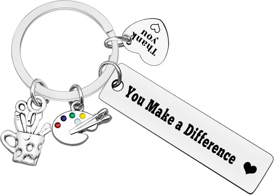 Xiahuyu Artist Gifts Keychain Painter Gifts You Make A Difference Keychain Art Teacher Appreciation Gifts Art School Graduation Gift Art Student Gift Christmas Birthday Gift Thank You Gift for Artist