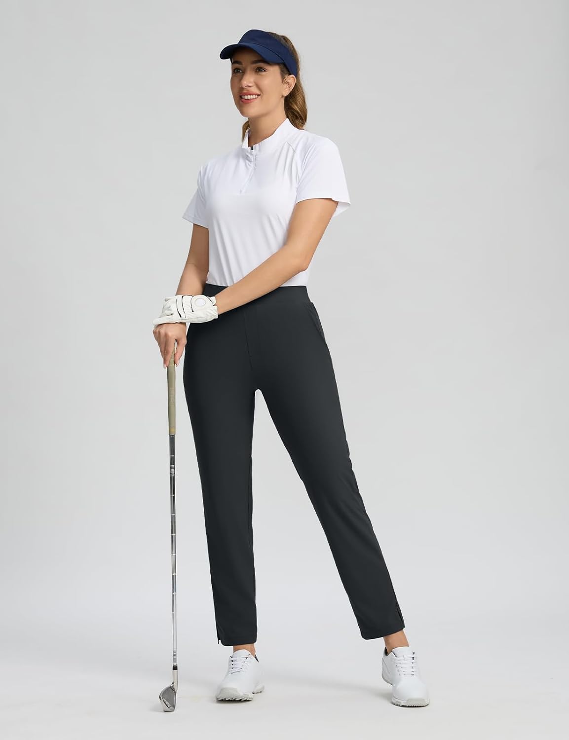Seamaid Womens Golf Pants Lightweight Casual Travel Pants with Zipper Pockets Stretchy Work Business