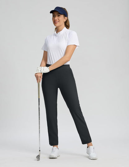 Seamaid Womens Golf Pants Lightweight Casual Travel Pants with Zipper Pockets Stretchy Work Business