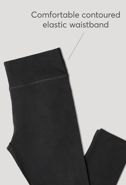 Pact Women's Organic Cotton Go-to Cropped Legging, Mid Rise Yoga Pant with Elastic Waistband