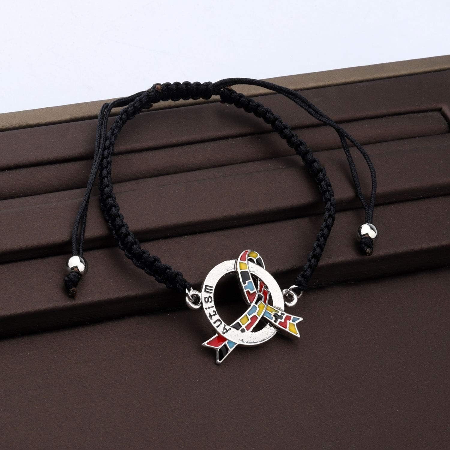 CHOORO Autism Puzzle Piece Adjustable Bracelet Gift for Autism Mom/Teacher/Autistic