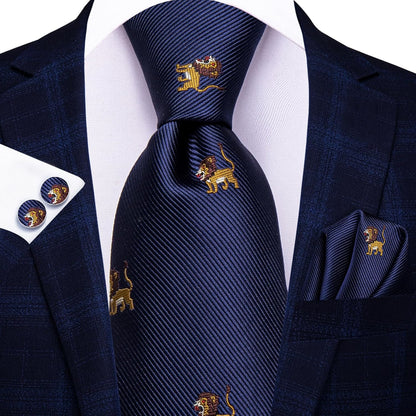 Hi-Tie Men's Tie Sets Silk Paisley Striped Necktie Pocket Square Cuff-links Sets Wedding Business Holiday