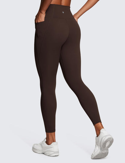 CRZ YOGA Womens Butterluxe Workout Leggings 25 Inches - High Waisted Gym Yoga Pants with Pockets Buttery Soft