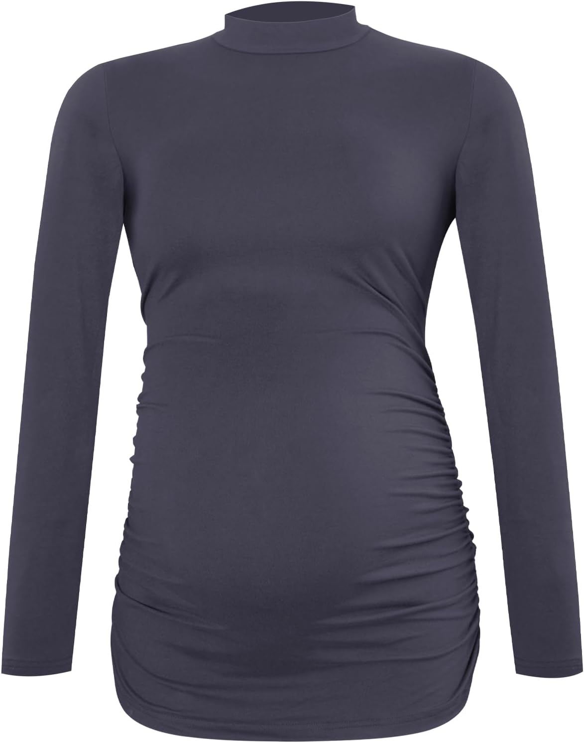 Smallshow Women's Maternity Shirts Crew Neck Long Sleeve Pregnancy Clothes Tops 3 Pack