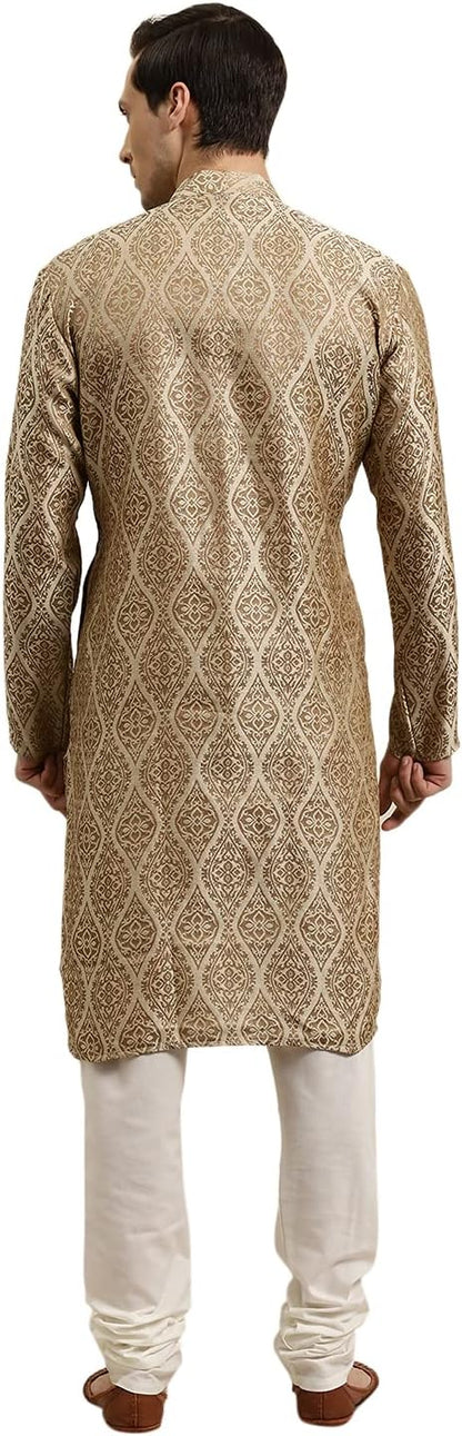 Sojanya (Since 1958 Men'S Jacquard Silk Kurta