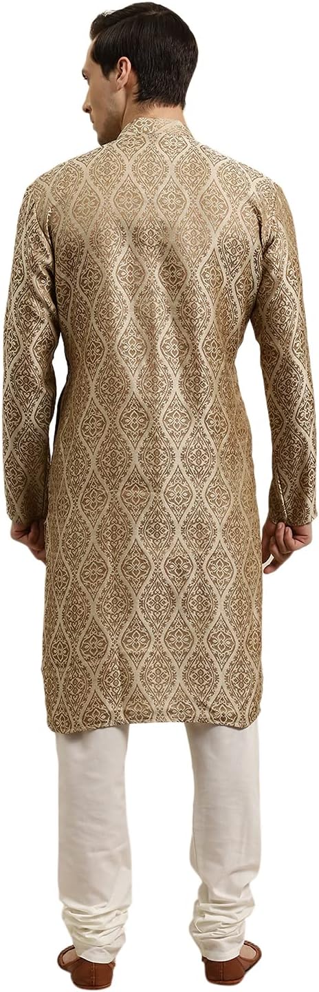 Sojanya (Since 1958 Men'S Jacquard Silk Kurta