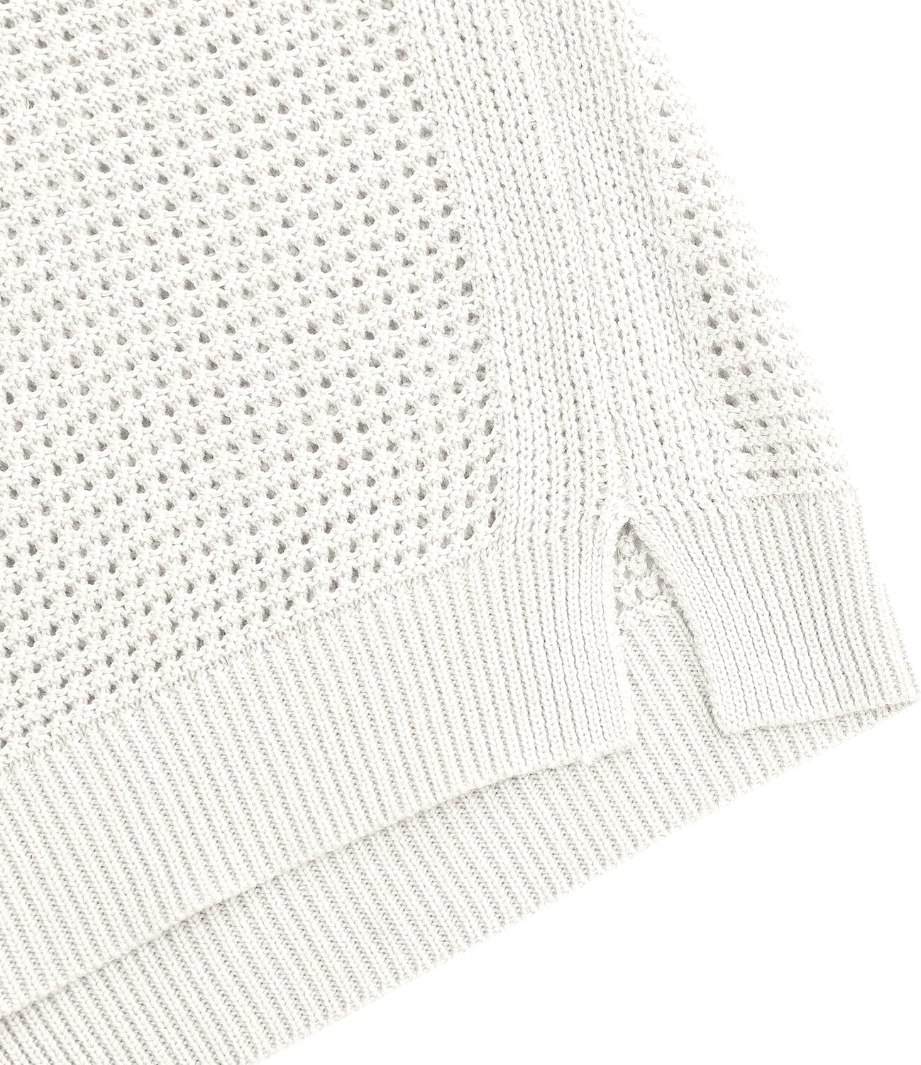 Womens Knit Sweater Vest Summer Tank Tops Round Neck Crochet Hollow Out Sleeveless Crop Top