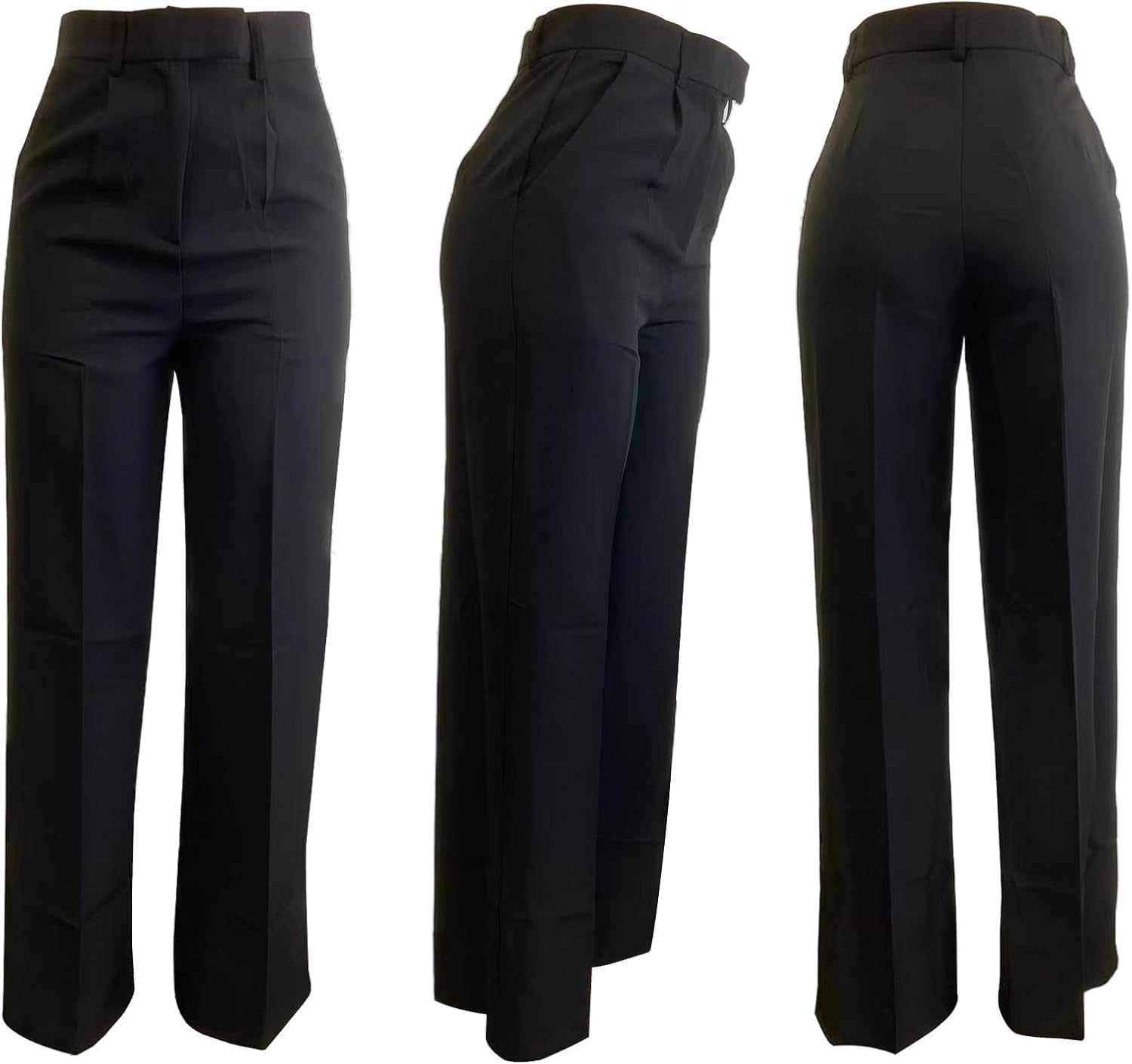 Unybwonn Women Wide Leg Dress Pants High Waisted Straight Leg Business Slacks Work Pants Casual Button Down Trousers