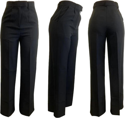 Unybwonn Women Wide Leg Dress Pants High Waisted Straight Leg Business Slacks Work Pants Casual Button Down Trousers