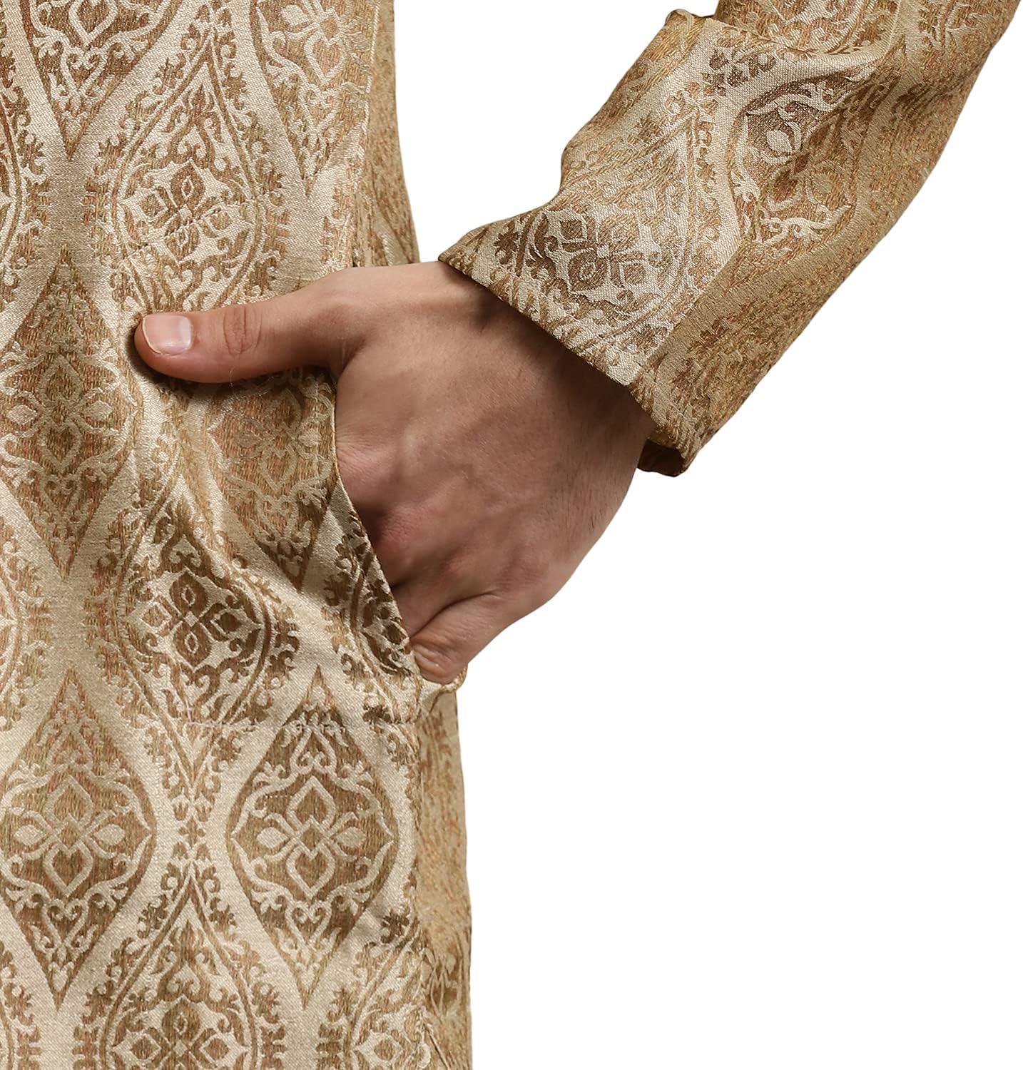 Sojanya (Since 1958 Men'S Jacquard Silk Kurta