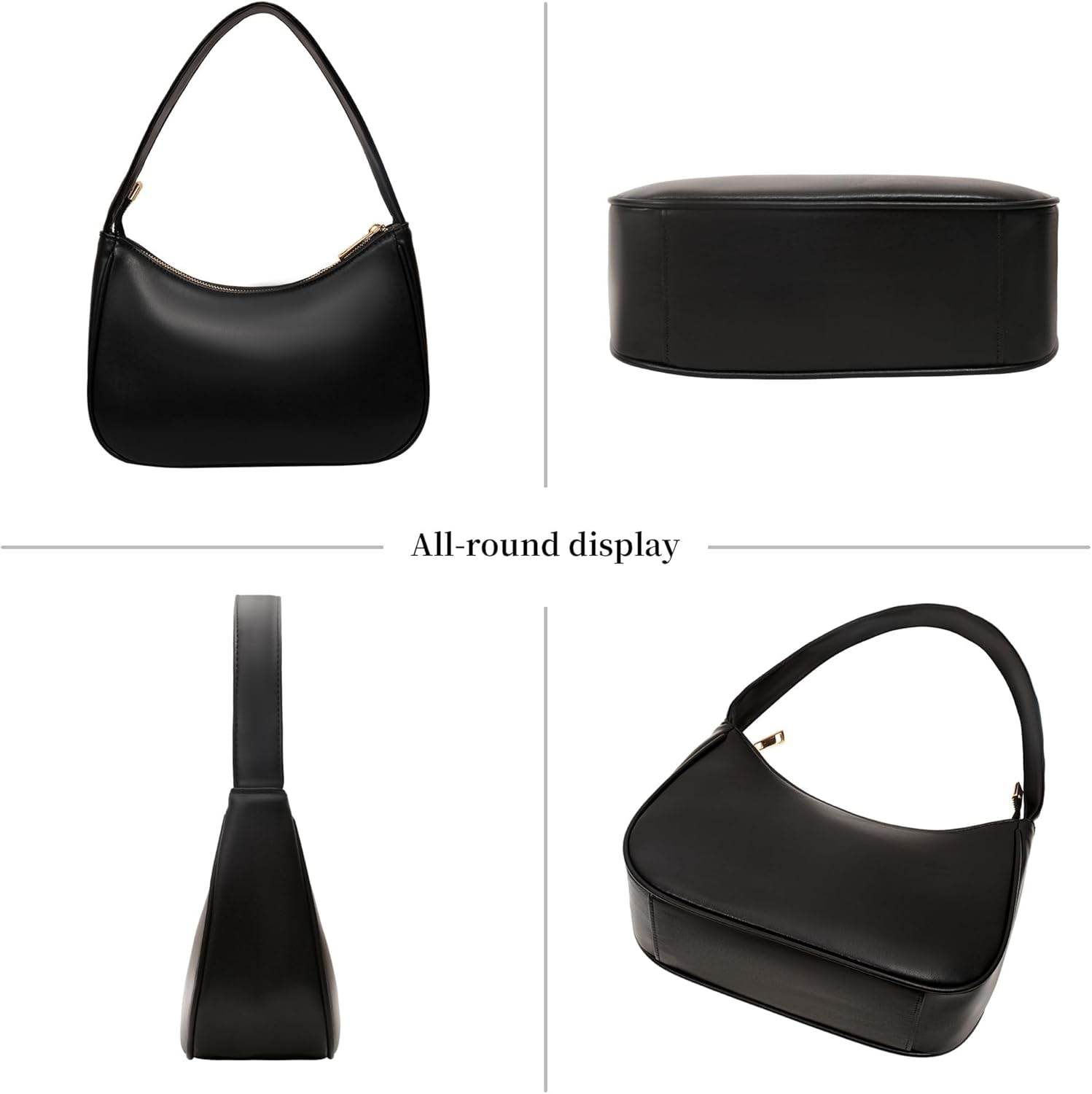 Women's Shoulder Bags, Small Hobo Tote Elegant Clutch Purse with Zipper Closure