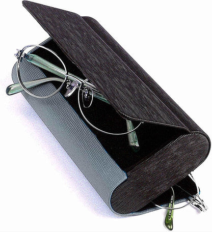 Glasses Case for 2 Storage Portable Compact Slim Two-Piece Soft Case Hard Case