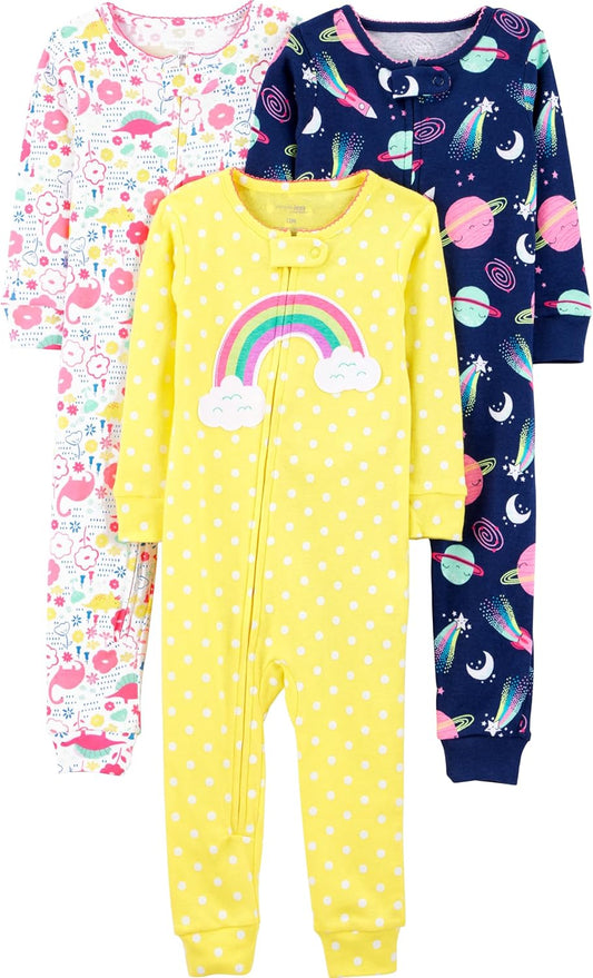 Simple Joys by Carter's Kids' 3-Pack Snug Fit Footless Cotton Pajamas