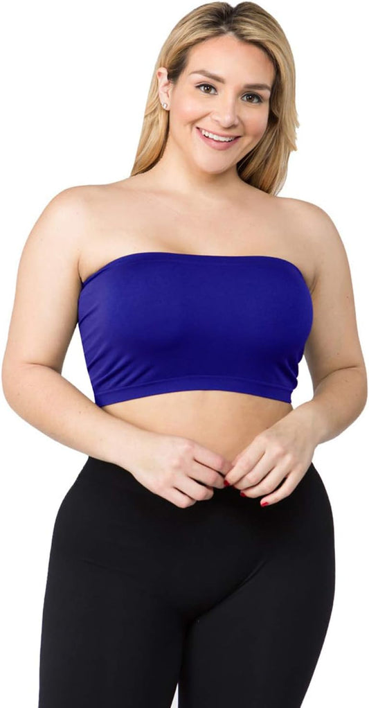 Women's Strapless Sexy Y2K Tube Top Sleeveless Stretchy Bandeau Crop Top Casual Solid Summer Outfit