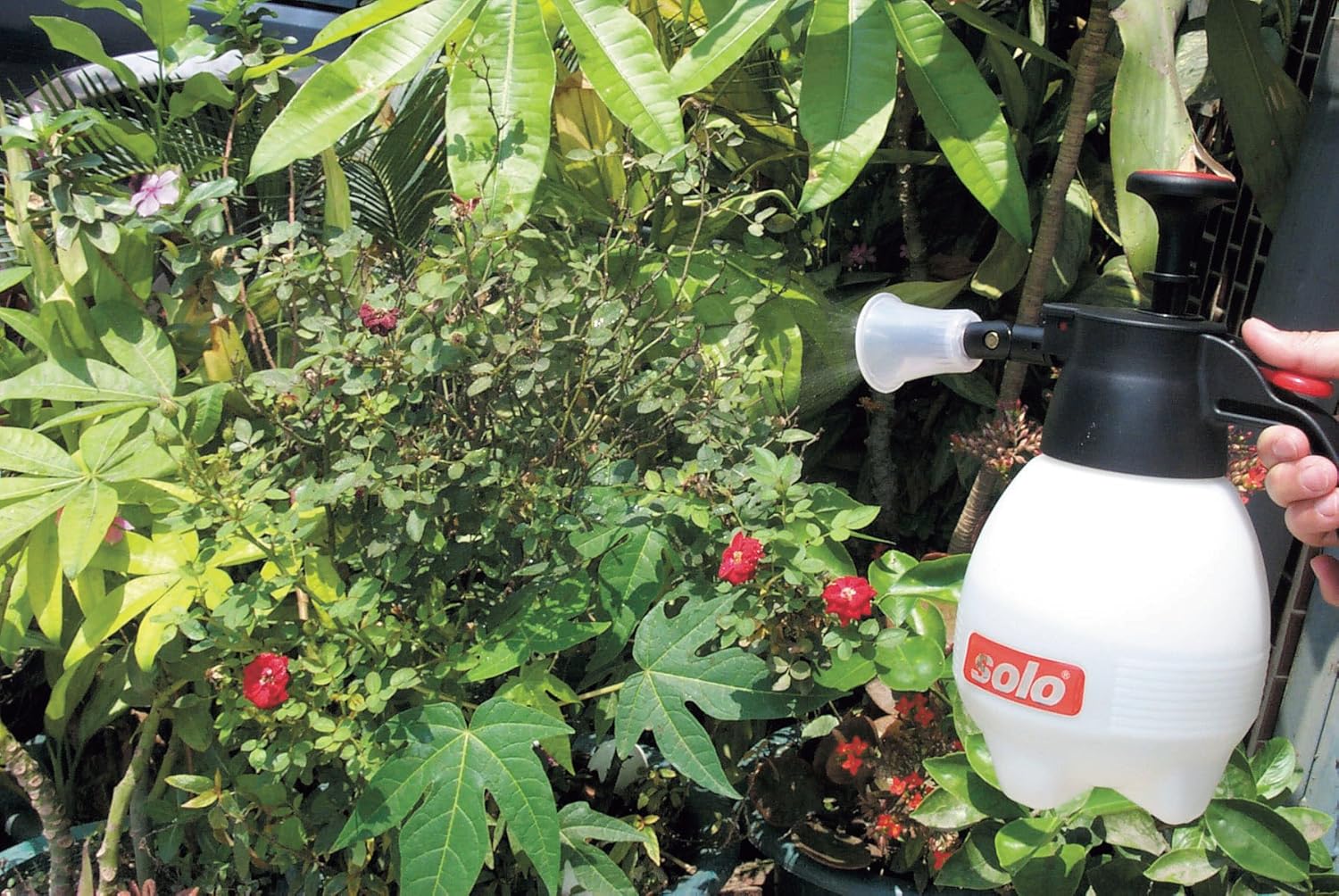 Solo 418 One-Hand Pressure Sprayer with Ergonomic Grip for Gardening, Fertilizing, Cleaning & General Use Spraying, 1 Liter