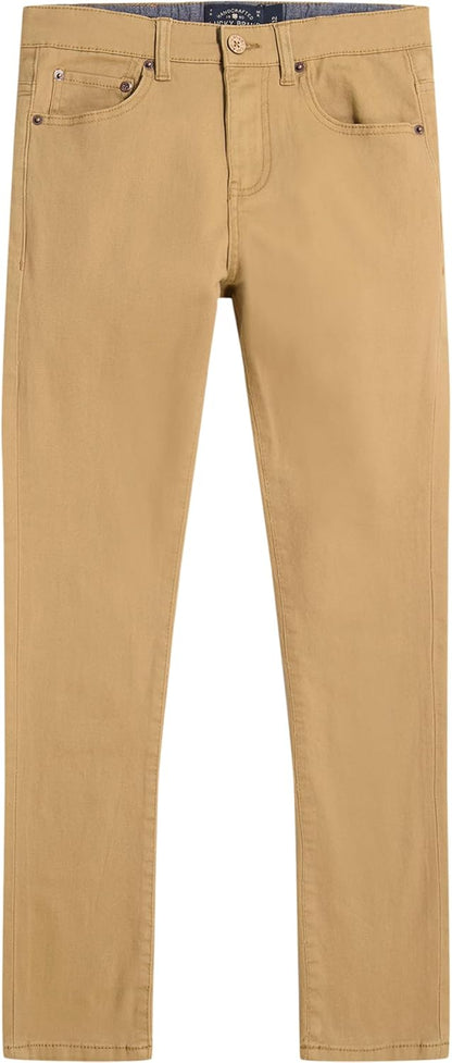 Lucky Brand Boys' Skinny Fit Stretch Twill Pants, 5-Pocket Style, Zipper Fly & Button Closure
